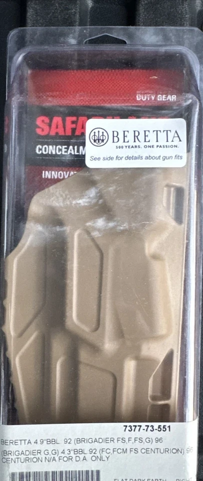 M9A3 SAFARILAND 7377 ALS  LEVEL 1 DUTY HOLSTER BERETTA M9A3 M9A4 4.9” - Image 4 of 4