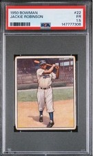 1950 Bowman Jackie Robinson #22 PSA 1.5 Beautifully Well Centered 