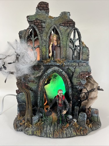 Department 56 Halloween Lit Haunted House Scene Light Color Changing Vampire 12” - Picture 3 of 15
