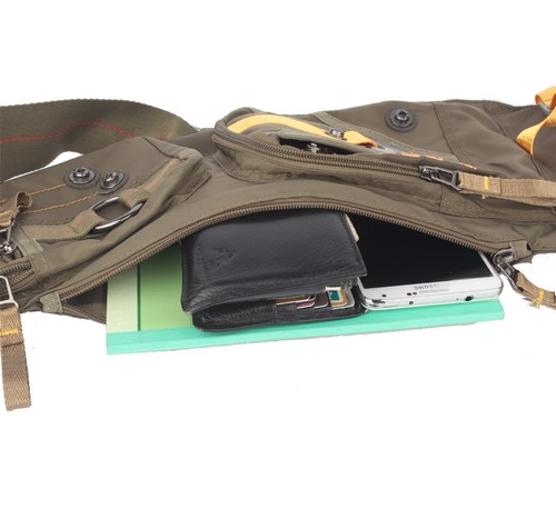 Nylon Sling Bag Backpack Shoulder Bag Daypack Large Army Green - Picture 6 of 6