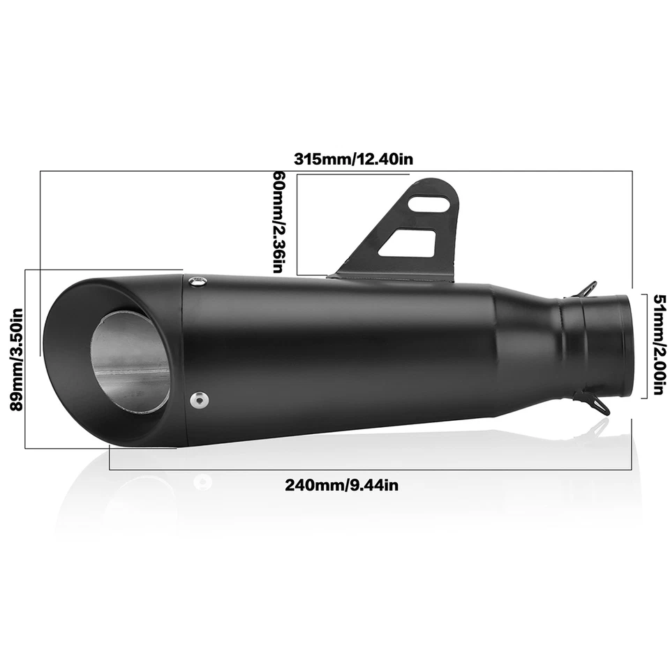 Motorcycle Exhaust Pipe Tips For Kawasaki Ninja ZX6R ZX10R ZX14R Yamaha R6 - Изображение 2 из 4