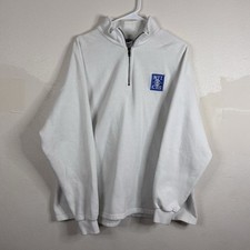 Vintage Lee Heavyweight Sweatshirt White Made In USA Sz XL NFL CBS Embroidery