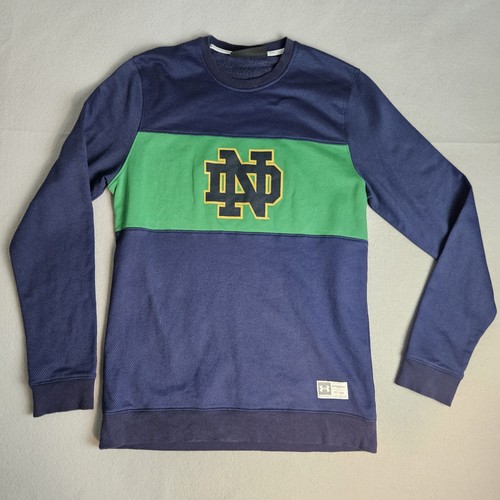 Under Armour Notre Dame Pullover Herren Medium Langarm Fleece Blau Big Logo