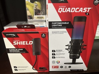 HyperX QuadCast S Microphone with Hyper x Pop Filter for Gaming