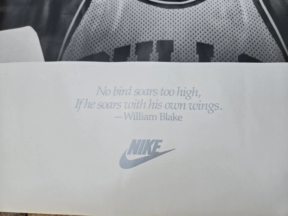 Enorme póster de paisaje Michael Jordan Wings Nike 1989 original vintage envergadura Foto 2 de 4