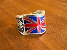 Ozzy Osbourne RIP union jack flag sterling silver ring USA ...