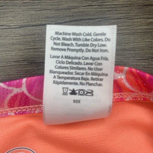 Mermaid Style 2 Piece Bathing Suit & Cover Up Pastel Orange/Sparkles XS 4-5 - Picture 11 of 14