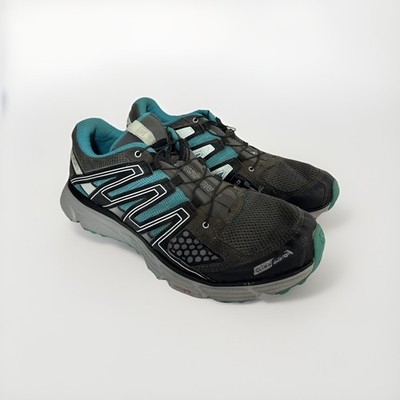 Womens Salomon X Mission 3 CS Trail Running Show Size 12 Black Teal Gray