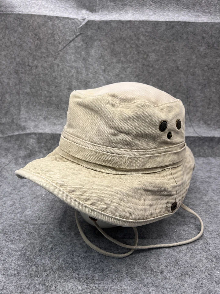Sombrero para el sol Drew Pearson cubo adulto extra grande beige algodón peces caminata campamento Foto 4 de 4