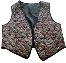 Womens Handmade Vest Sz L Grandmacore Cottagecore Single Stitch Reversible 80s