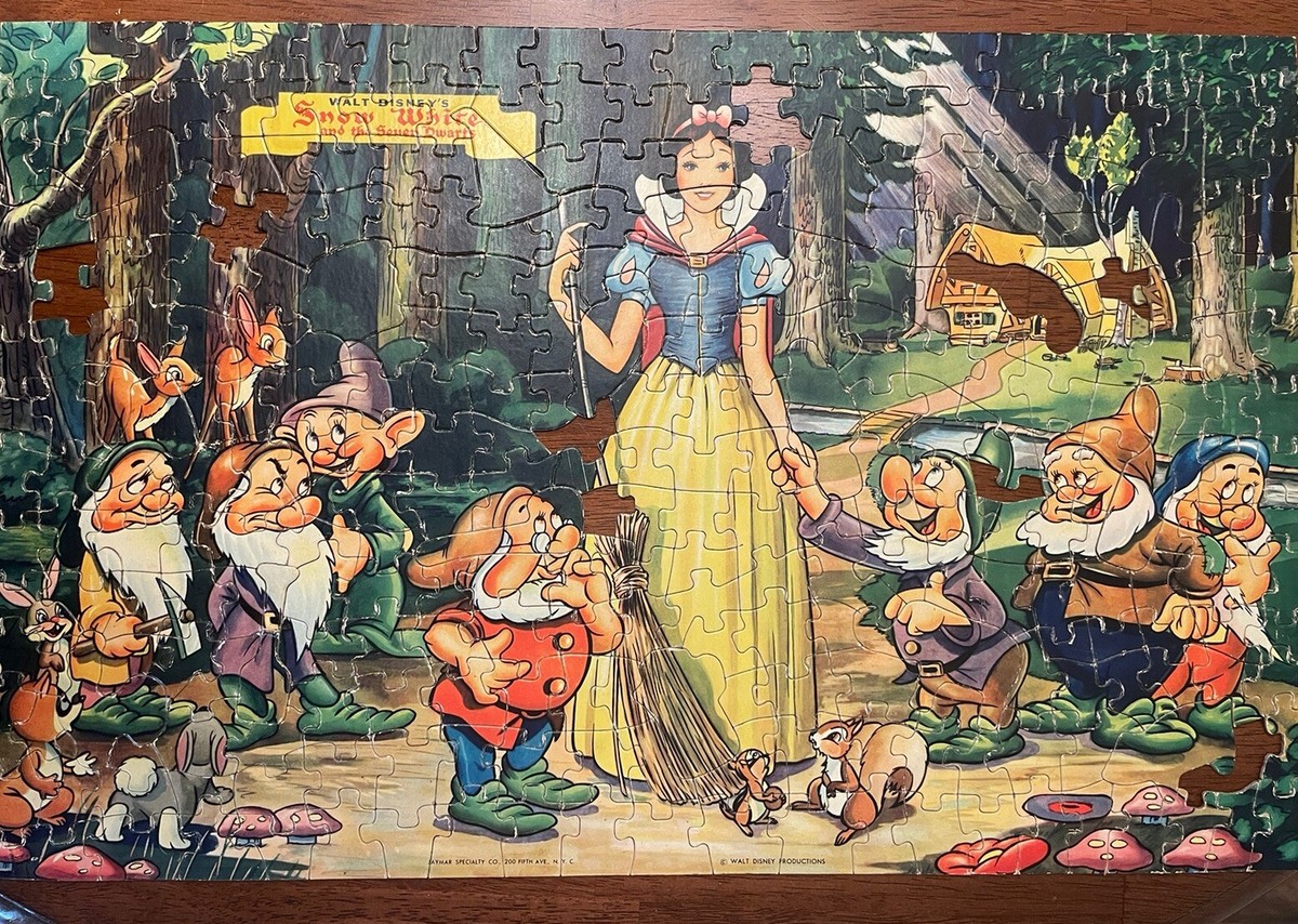 【レア！】ディズニー ビンテージ ジグソーパズル ② 未開封品 Vintage 1950's Walt Disney Snow White Seven Dwarfs Puzzle FOR