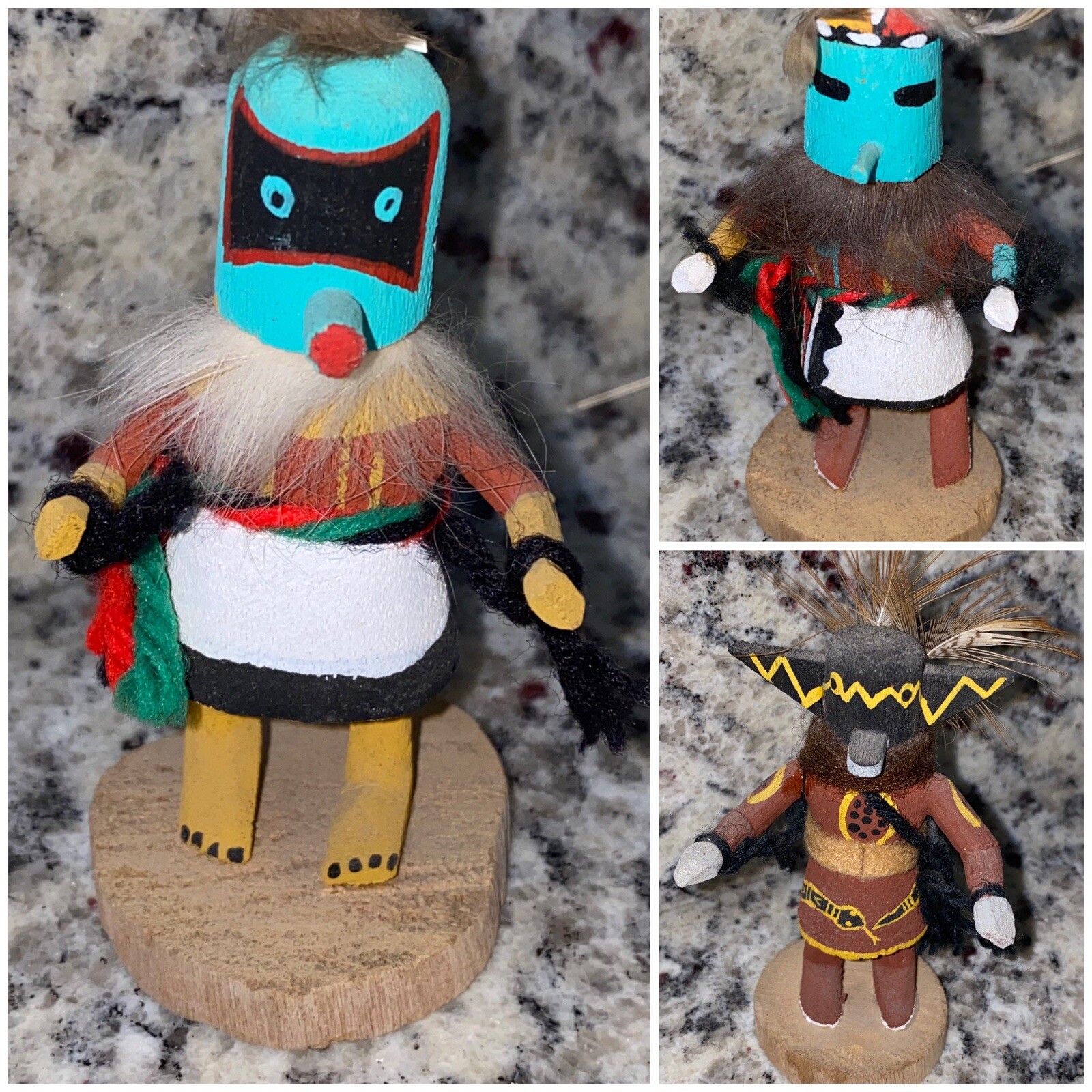 Collectible Kachinas Doll Figure Set of 3 Zuni Signed eBay