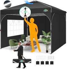 COBIZI 10x10 Pop up Canopy Outdoor Waterproof Party Camping Tent with Air Vent