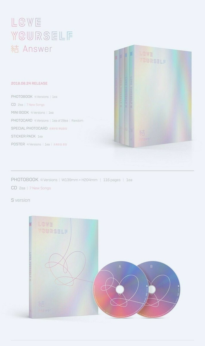 BTS Love yourself結'Answer' 4th Album Random 2CD+Book+Card | eBay