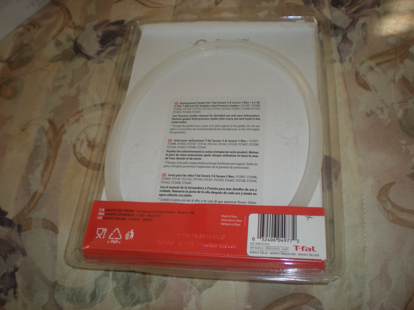 T-fal X9010103 GASKET / JOINT Secure 5 / for Stainless Steel Pressure Cookers