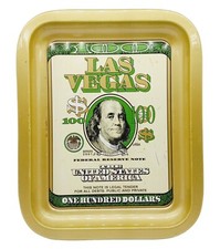 Vintage Y2K Las Vegas Casinos Metal Tray One Hundred Dollar Tin 2001 Man Cave