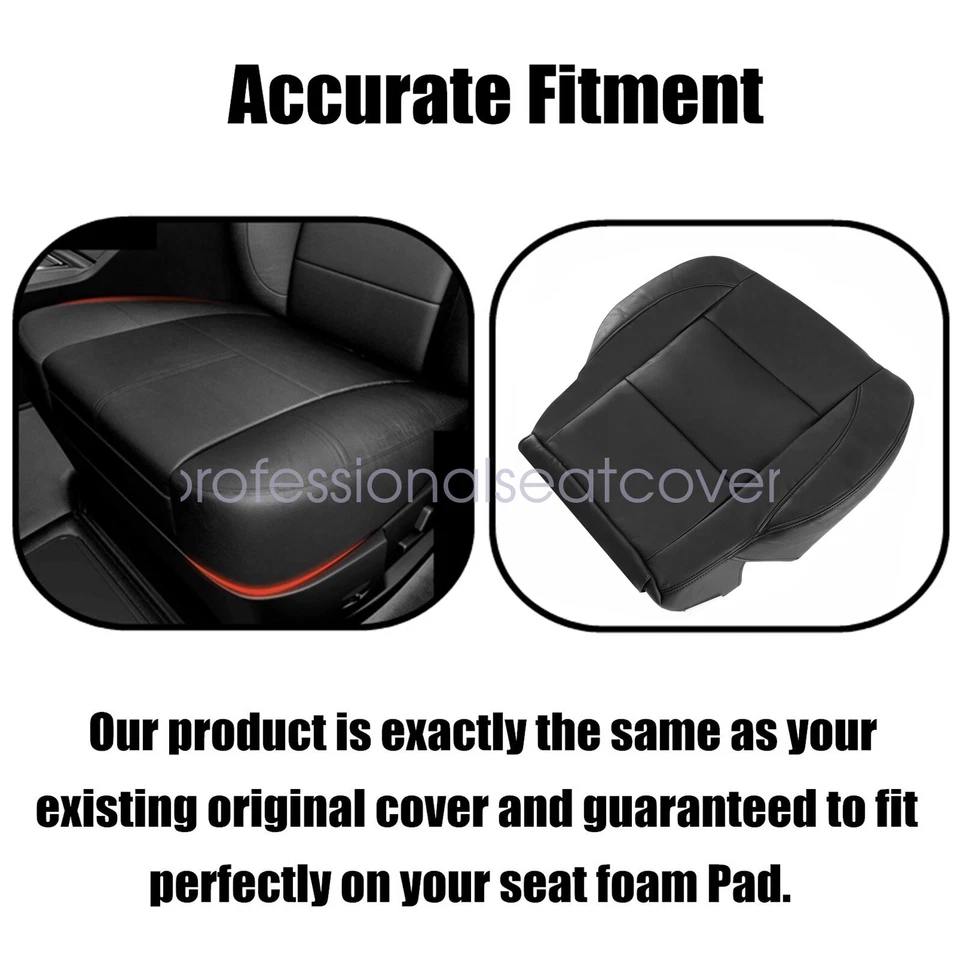 For 2005-2015 Nissan Armada Platinum Driver Bottom Leather Seat Cover Black - Image 4 of 4