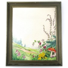 Rosenthal Keramik Wandbild Landschaftsdekor Floral Krakelee Craqueles RARIT&Auml;T