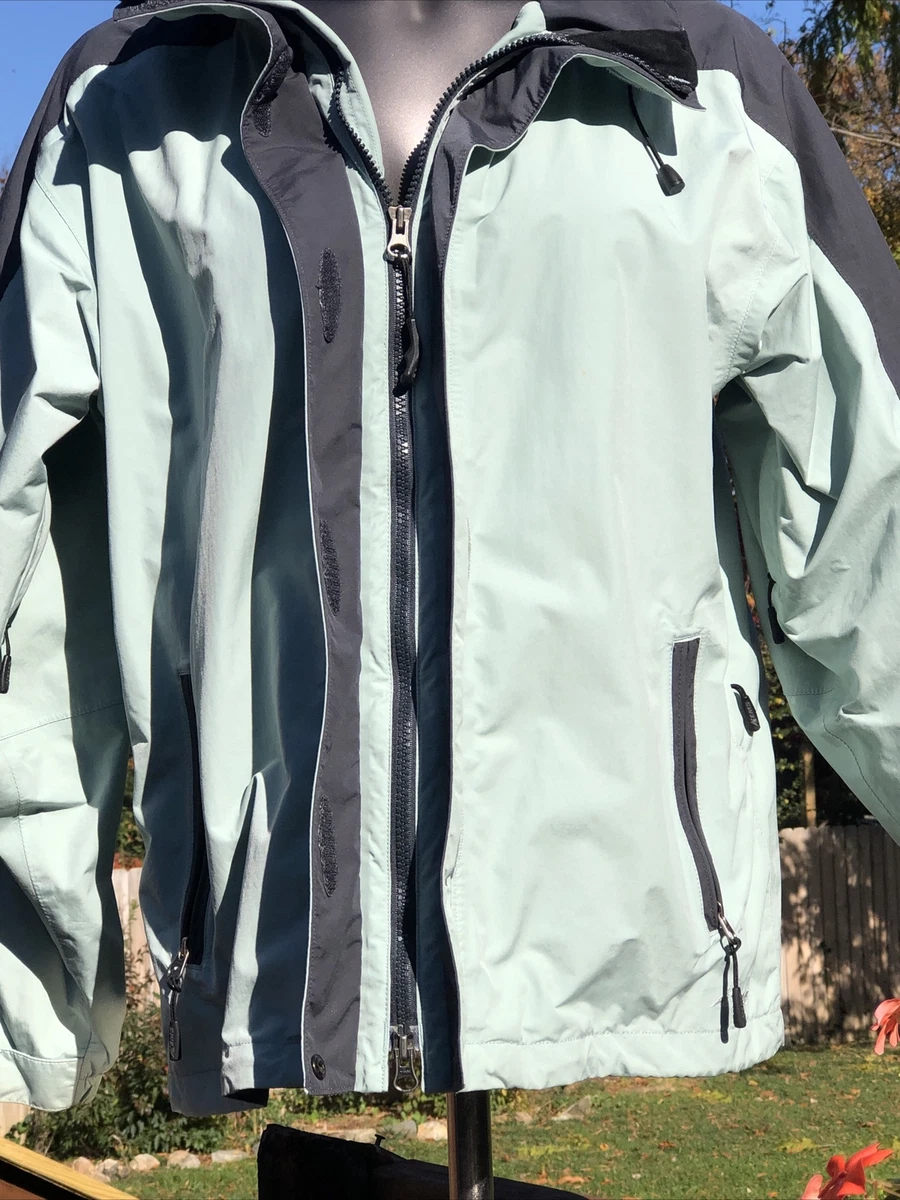 Eastern Mountain Sports System 3 Full Zip Jacket Coat Rain Hoodie M EMS Green