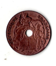 FRANCE INDOCHINE INDO-CHINE 1 PIASTRE 1921 KM.12 BON ETAT