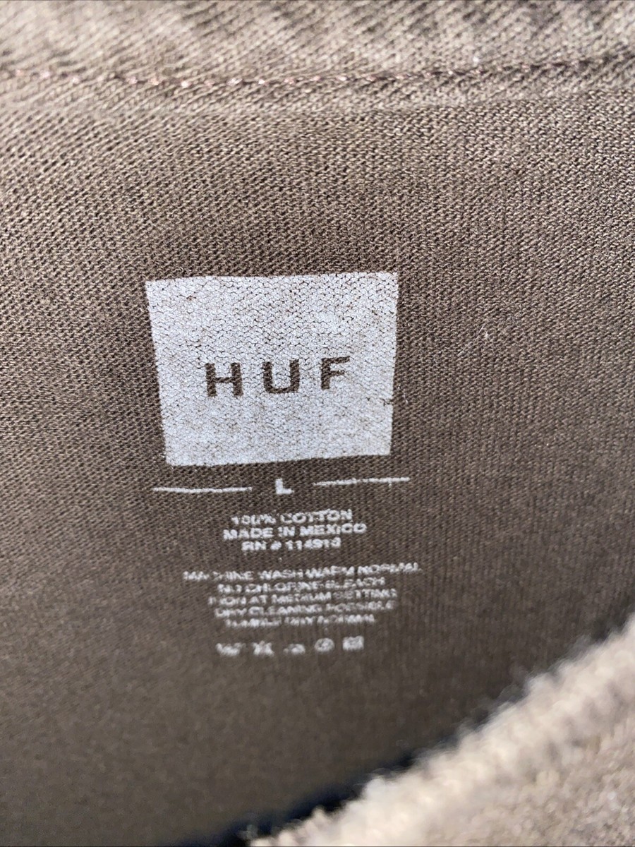 その他 3s Size Large Huf Essentials OG Logo Short Sleeve T-Shirt - Chocolate
