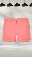 Ex White Stuff Women  s Chino Shorts in Pink Lindenberry Cotton A Bit Defect 