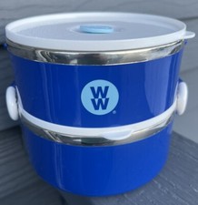 Weight Watchers WW Stackable Bowls w/ Lids Storage Containers Blue White