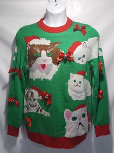 crazy cat lady ugly christmas sweater