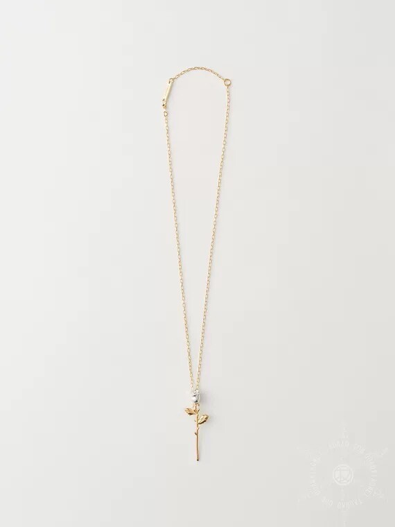 AMBUSH Rose Flower Metal Silver Gold Charm Pendant Necklace AMBUSH Rose Flower Metal Silver Gold Charm Pendant Necklace