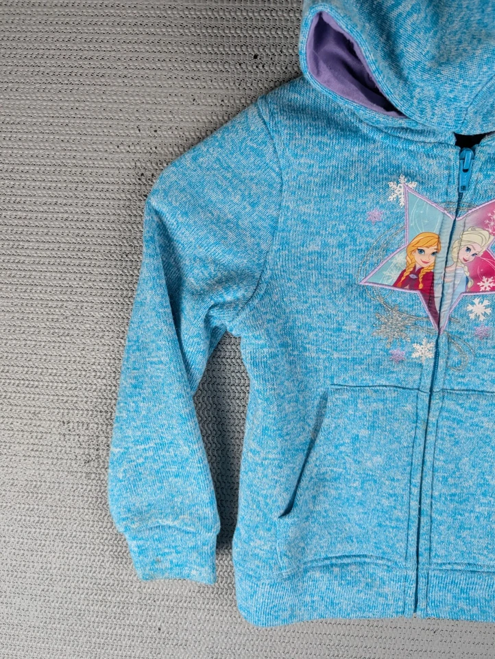 Disney Frozen Sudadera con Capucha Cremallera Princesa Niños Talla 6 Poliéster Manga Larga Foto 4 de 4