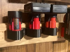 NEW M12 Triple Battery Holder Wall Mount For Milwaukee 12V  