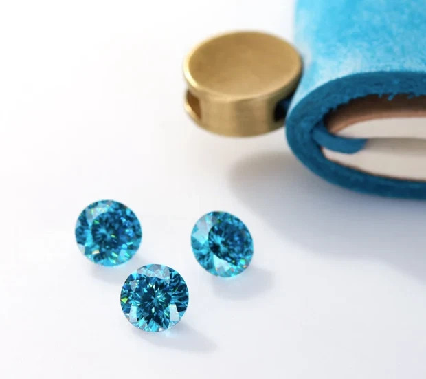 Fancy  Blue Color 1.00 CT Portuguese Cut Lab Grown CVD Diamond VVS1 Gemstone6x6M