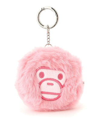 BAPE BABY MILO STORE PINK BABY MILO PLUSH MINI-POUCH HEADPHONE