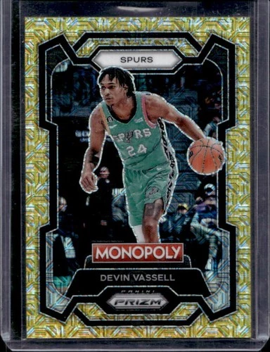 2023-24 Panini Prizm Monopoly Devin Vassell Gold Millionaire Shimmer #/500 Spurs