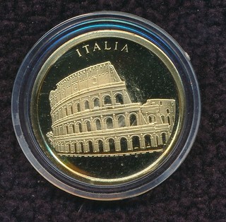Goldmedaille Italien 50 Euro Kolosseum" 1/10 Unze .585 Gold Polierte Platte