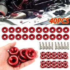 40pcs Red Jdm Aluminum Alloy Fender/Bumper Washer/Bolt Engine Bay Dress Up Kit