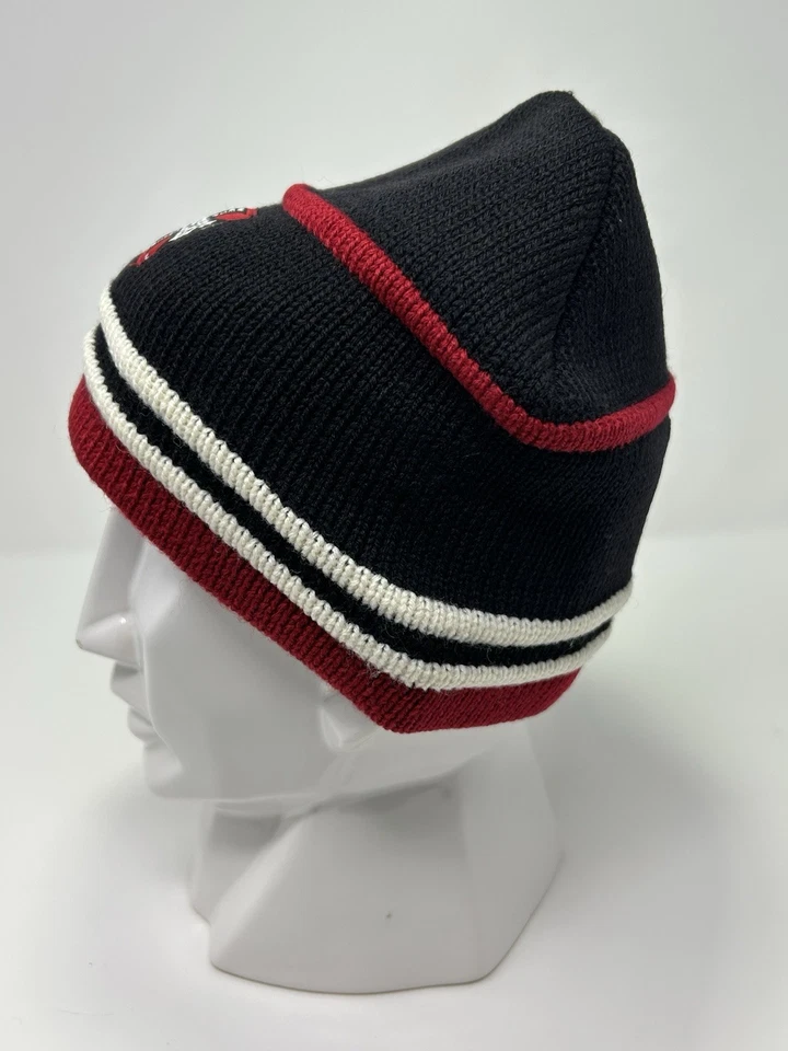 Vintage West Coast Choppers Y2K Beanie Hat Skull Crown Iron Cross Black Red WCC - Image 3 of 4