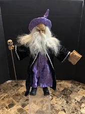 Realistic Wizard Doll Figurine 15" Sorcerer Purple Celestial Fantasy Art Doll 