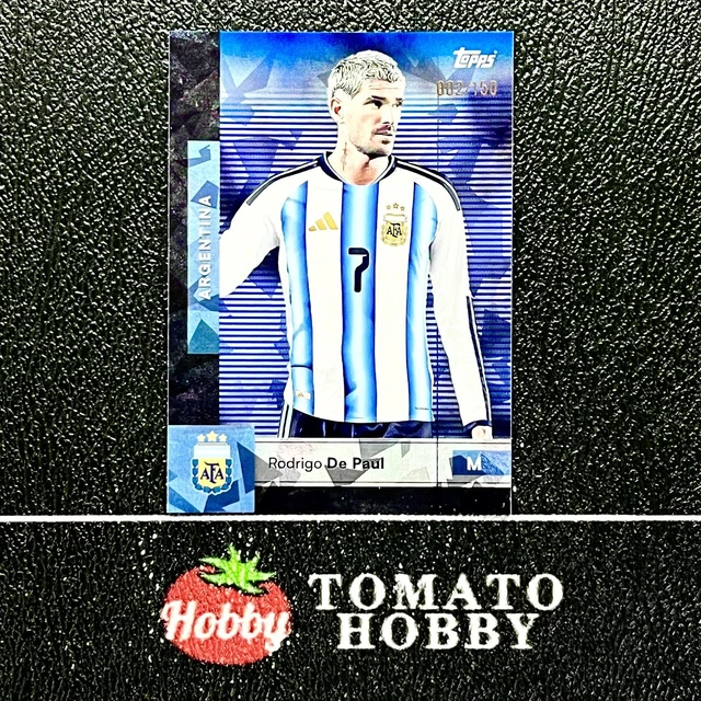 RODRIGO DE PAUL /150 BLUE ICY REFRACTOR TOPPS FAN TEAM SET 2025-26 ARGENTINA