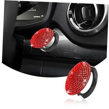 Bling Rhinestone Start Button Cover, Push to Start Button Cover Crystal Red