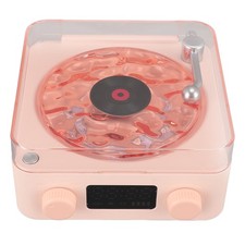  Roseate Record Player Style Speaker With Night Light And Time Disp