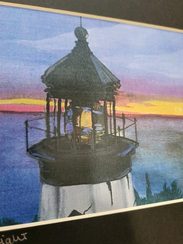 Tyler Poyant Prints (x2) Cape Cod Lighthouses 6x4 Matted Wall Art - Picture 2 of 8