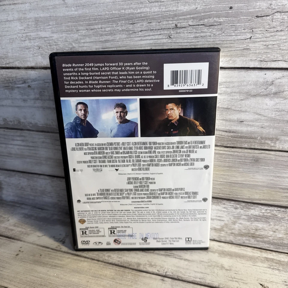 Blade Runner The Final Cut / Blade Runner 2049 (DVD) 2-Film Ships Free Like New - Image 3 of 4