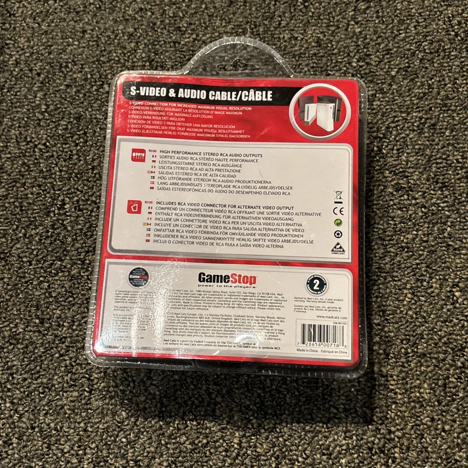 GameStop S-Video & Audio Cable For PS3/PS2/WII/XBOX 360 NOS - Image 2 of 2