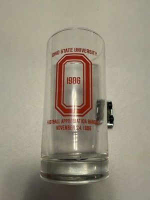 RARE Ohio State University 1986 Football Appreciation Banquet Clear Glass