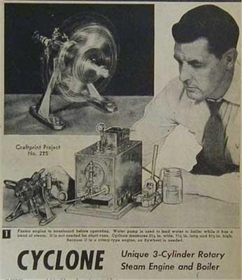 3-Cylinder RADIAL Rotary Steam Engine HowTo Build PLANS 1/4hp ''Cyclone''