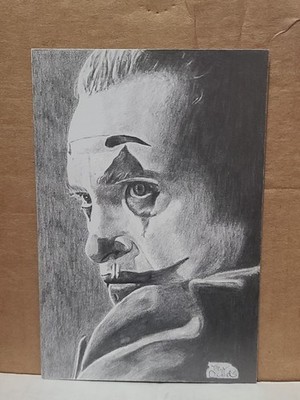 Joaquin Phoenix as JOKER sketch Card Art 4x6 inches