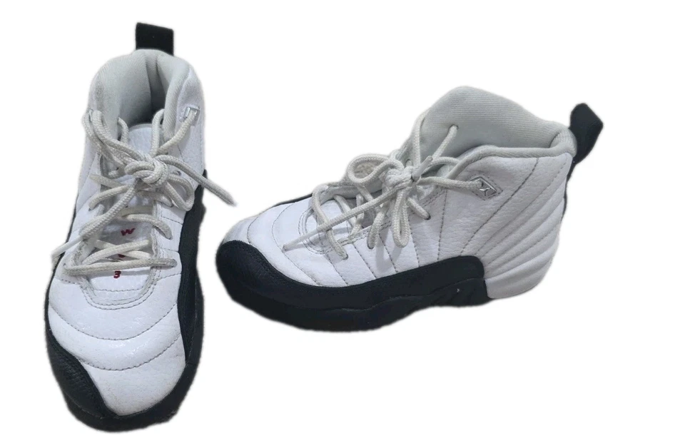 Jordan 12 Retro Shoes Boys 12C Black White Youth Playoff PS Sneakers 151186162 - Image 3 of 4