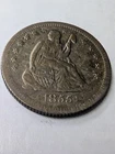 USA 25 cents  Seated Liberty Quarter 1855-VF