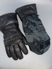 Vintage Berman's Riding Gloves Size M Black Leather Insulated With Hidden Nylon